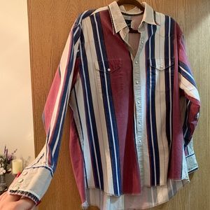Men’s Vintage Wrangler Pearl Snap XL